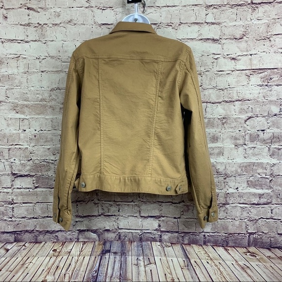 Lands End Lighthouse Tan Button Front Crop Jacket - Picture 7 of 10